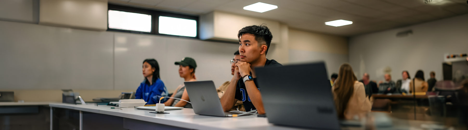 Engineering students sitting in a classroom